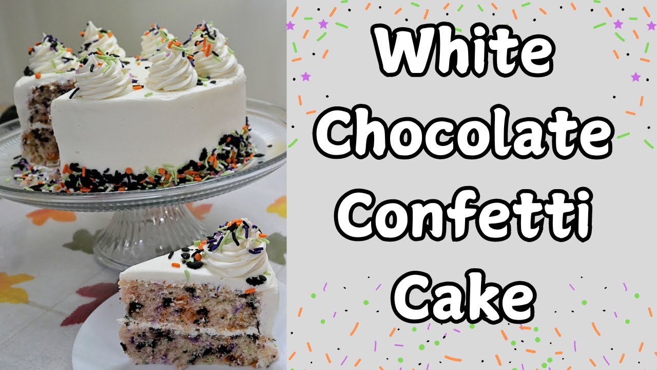 White Chocolate Confetti Cake (Halloween Edition!)