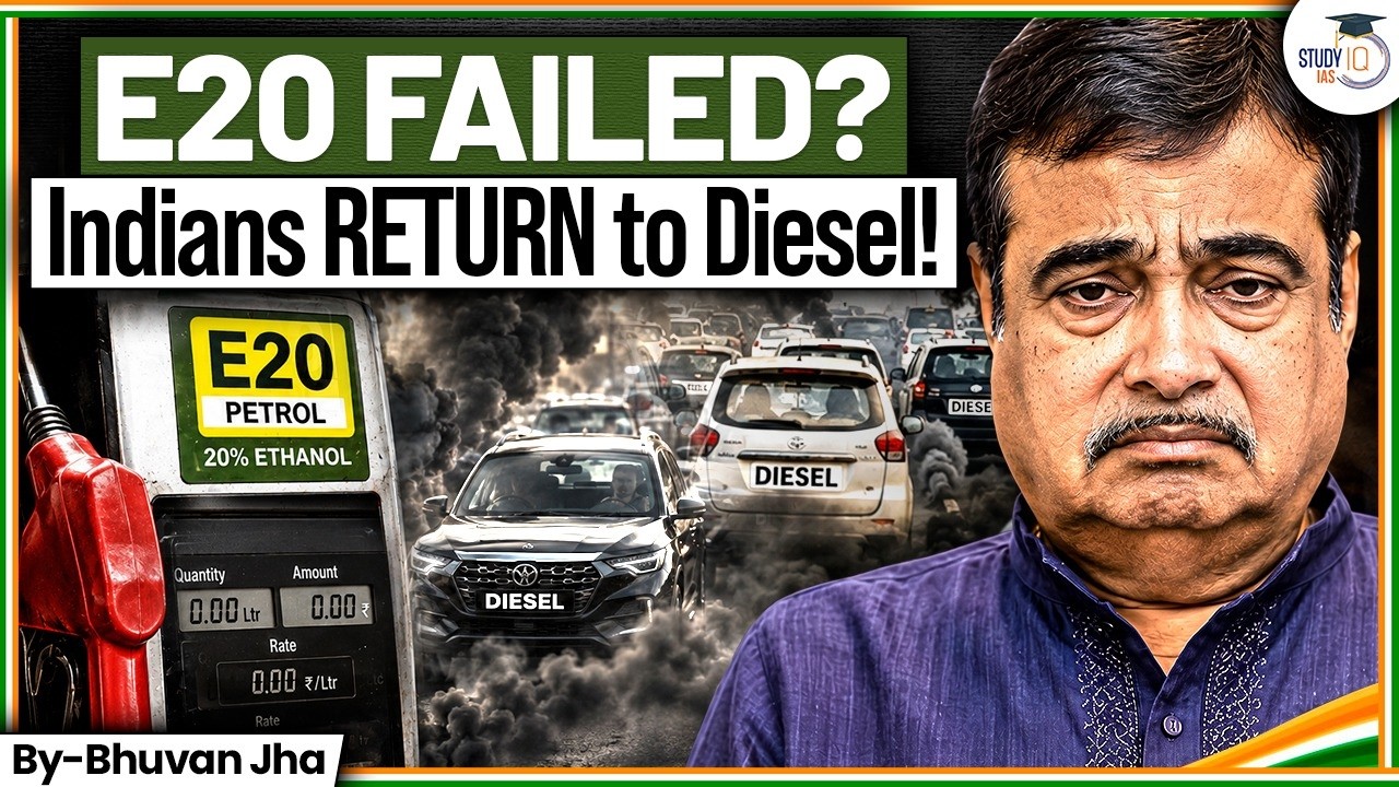 Is E20 Petrol Failing in India? | Why Indians Are Returning to Diesel? | StudyIQ IAS