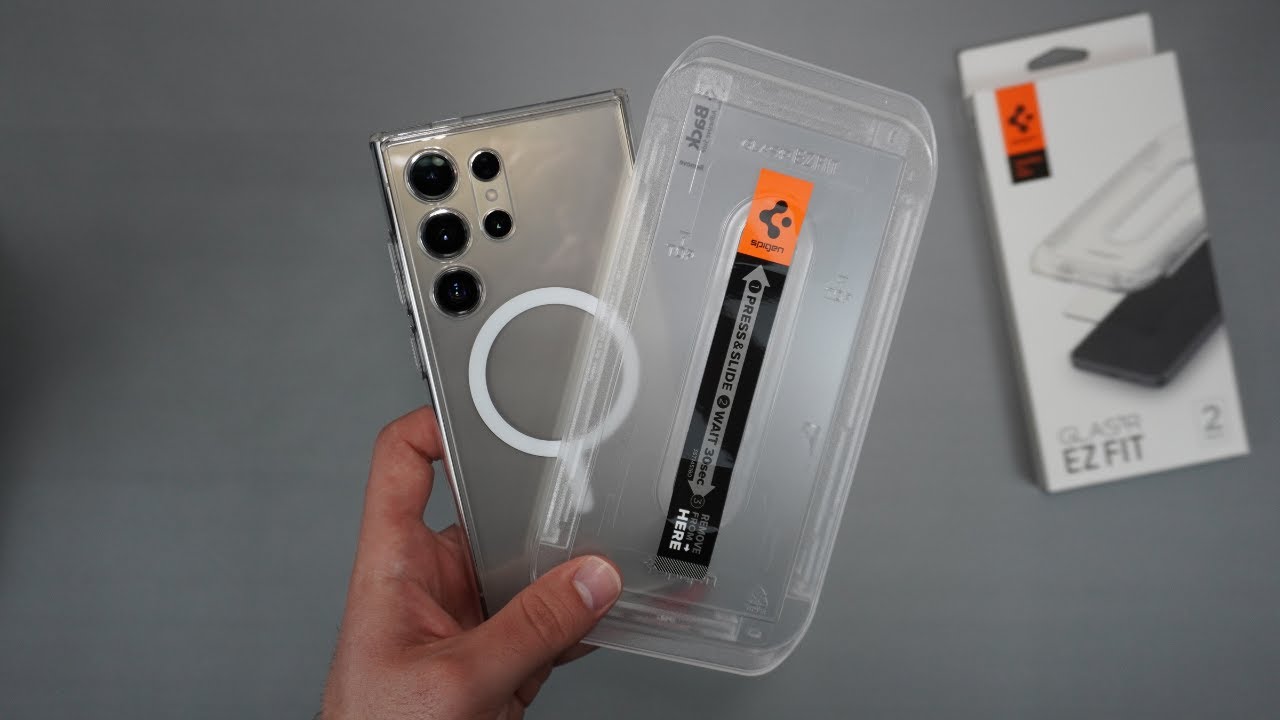 Защитная пленка для экрана Samsung Galaxy S24 Ultra Spigen GlasTR EZ Fit