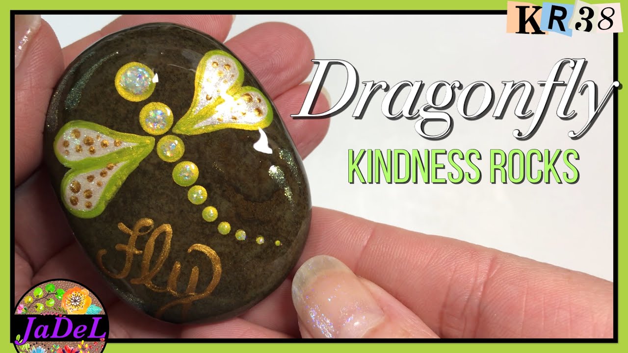 Dragonfly Kindness Rock | How to paint a dragonfly easy