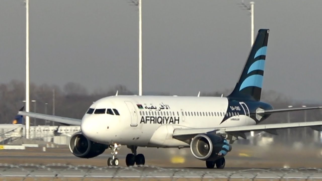 Afriqiyah Airways Airbus A319-111 5A-OND departure at Munich Airport MUC EDDM
