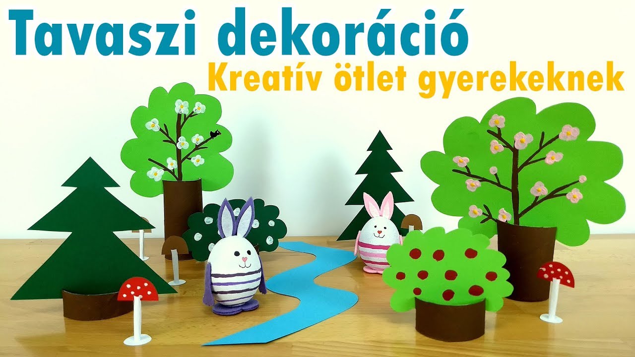 Tavaszi erdő dekoráció papírból | Kreatív ötlet gyerekeknek | Manó kuckó