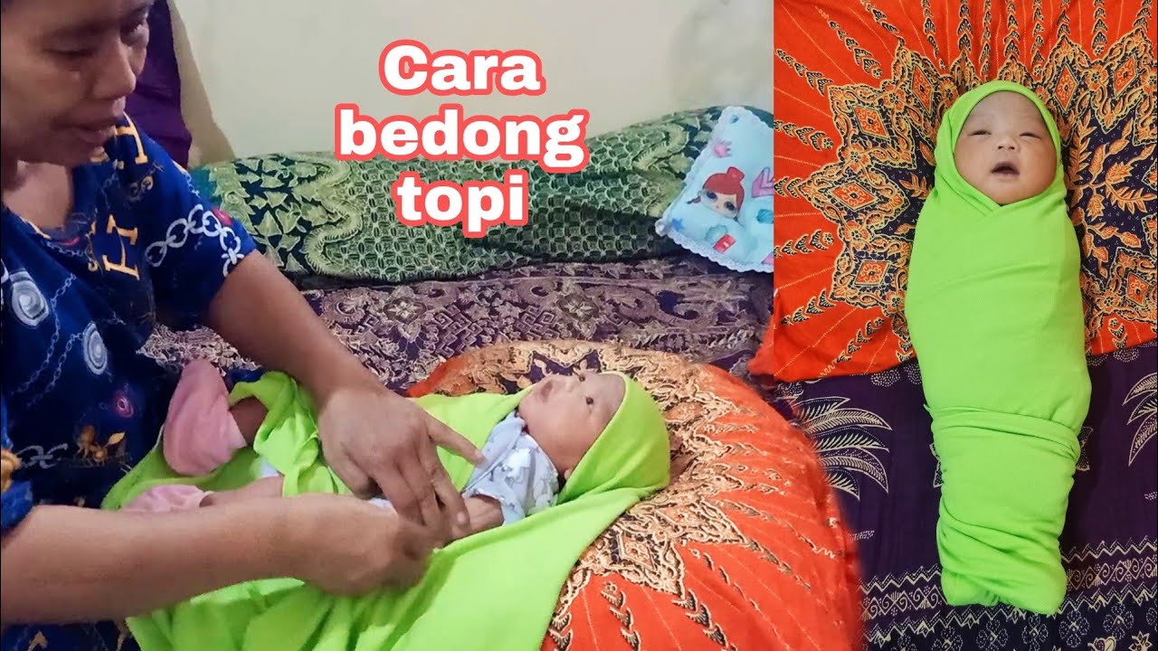 Bayi lucu Rania dibedong model topi menutup kepala cuma 1 menit