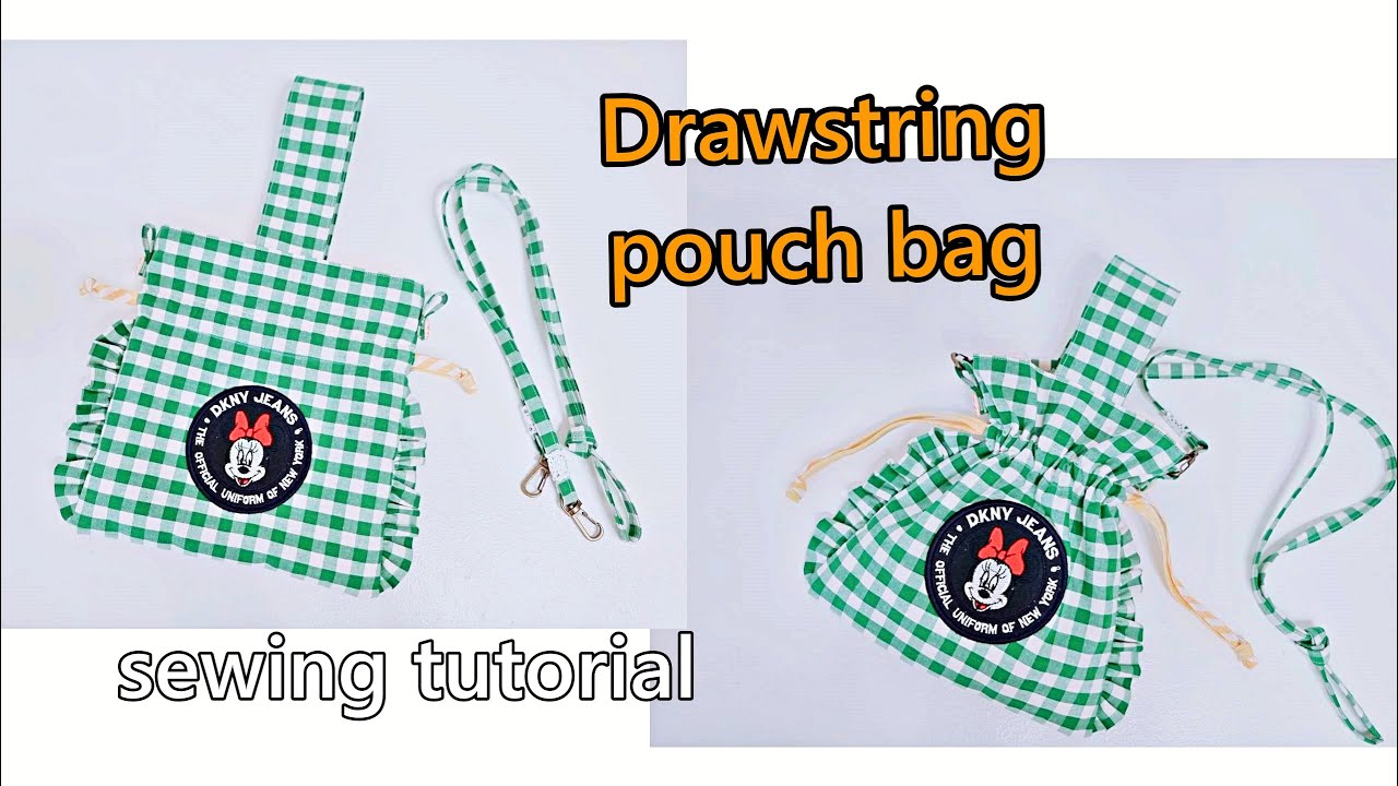 DIY 귀여운 프릴 조리개 파우치 가방 만들기/drawstring pouch bag/sewing tutorial