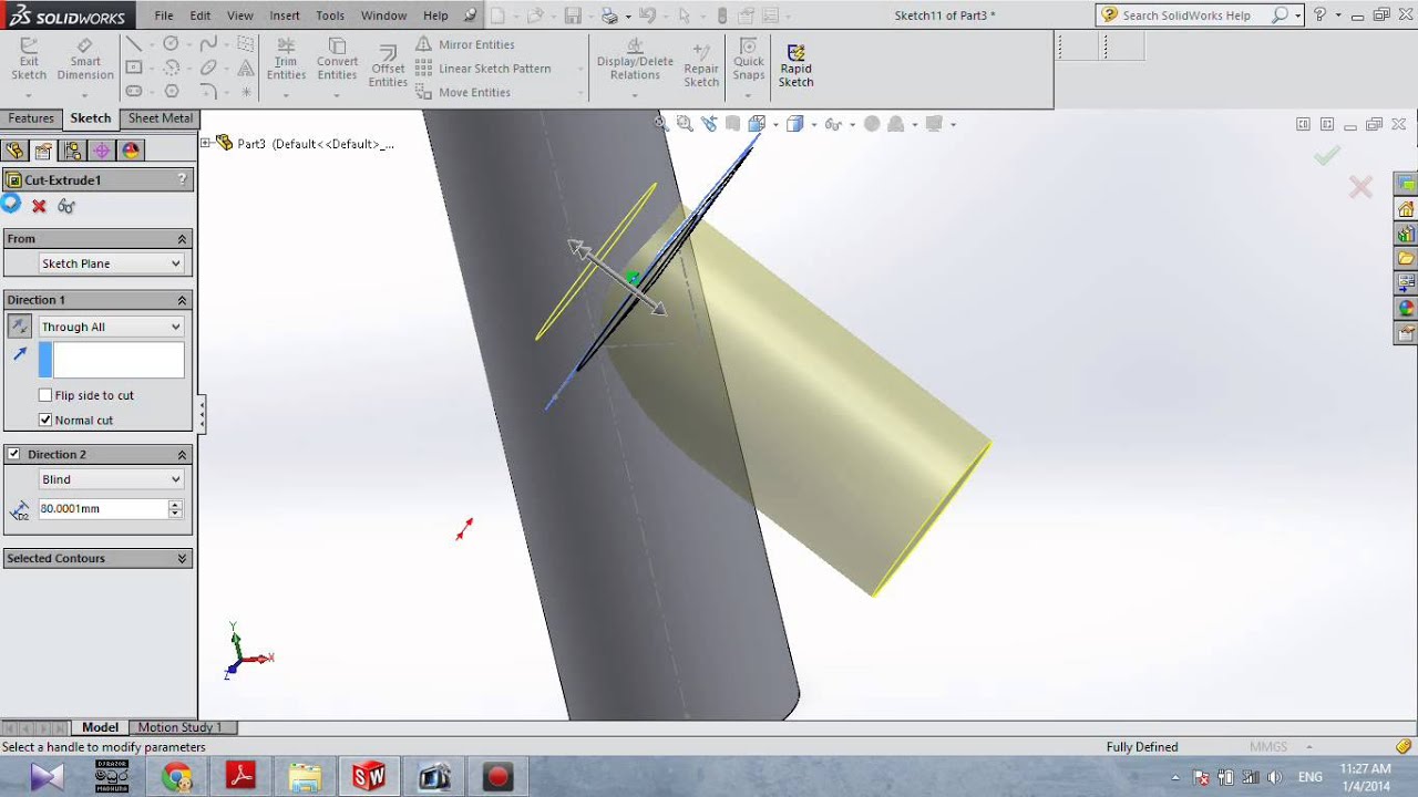 Development Junction flat pattern in Solidworks Sheet Metal