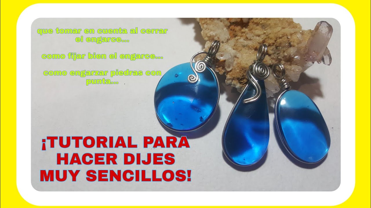COMO HACER DIJE SENCILLO DE ALAMBRE CON PIEDRA RANURADA| COLGANTES CON ALAMBRE Y PIEDRAS| PARTE 1