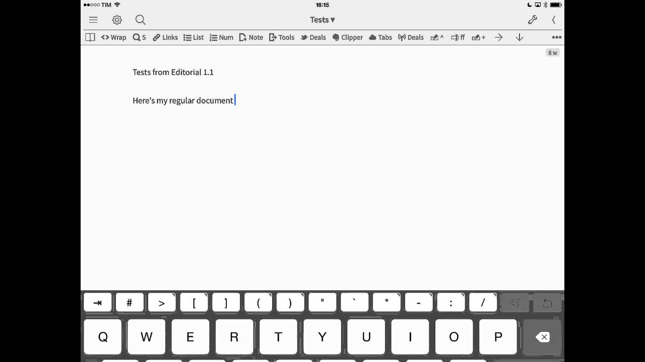 Editorial UI workflow: Quick Note