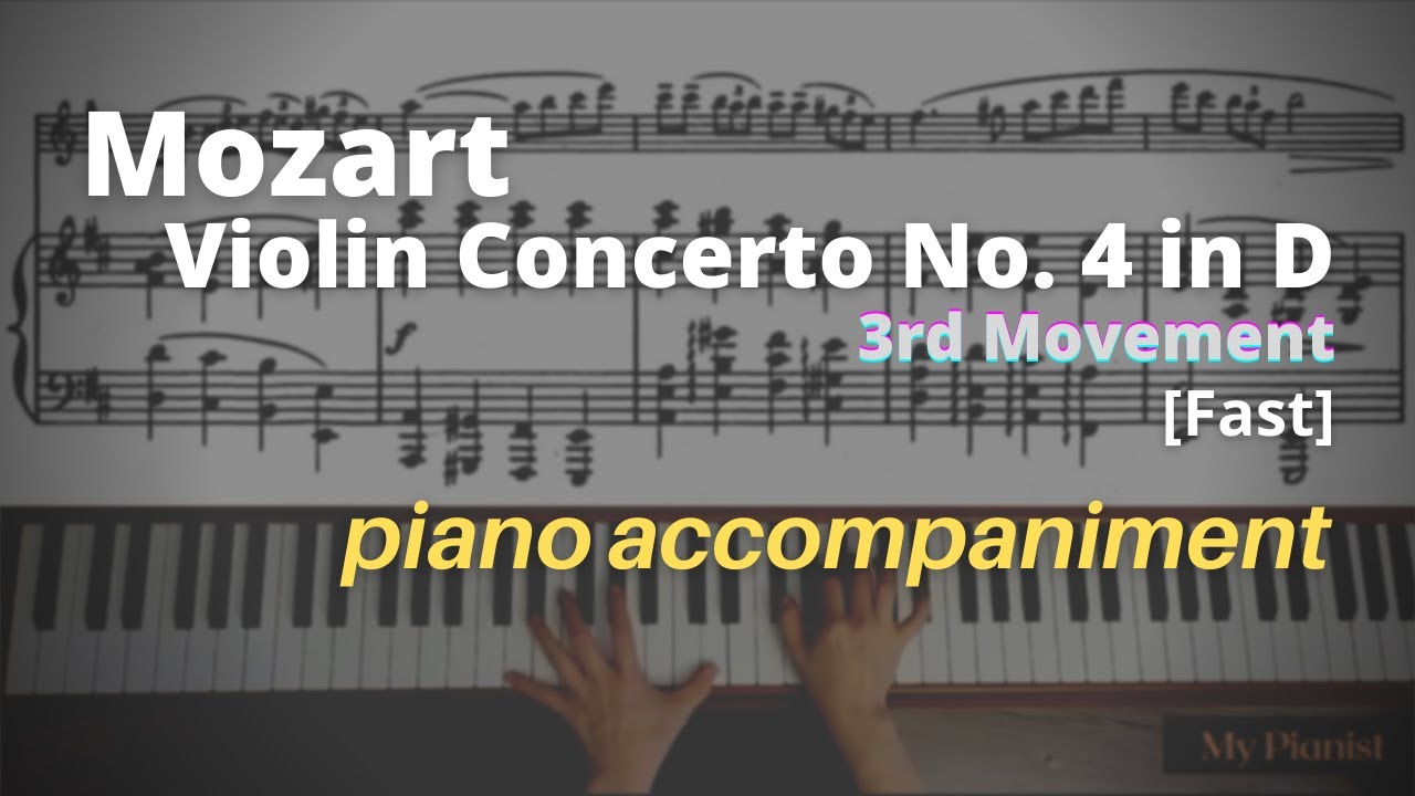 Mozart - Violin Concerto No.4 in D, K.218, 3rd Mov: Piano Accompaniment [Fast]