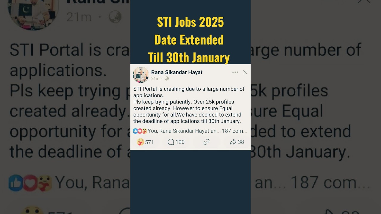 #Shorts STI Jobs Applying Date Extended, STI jobs Updates