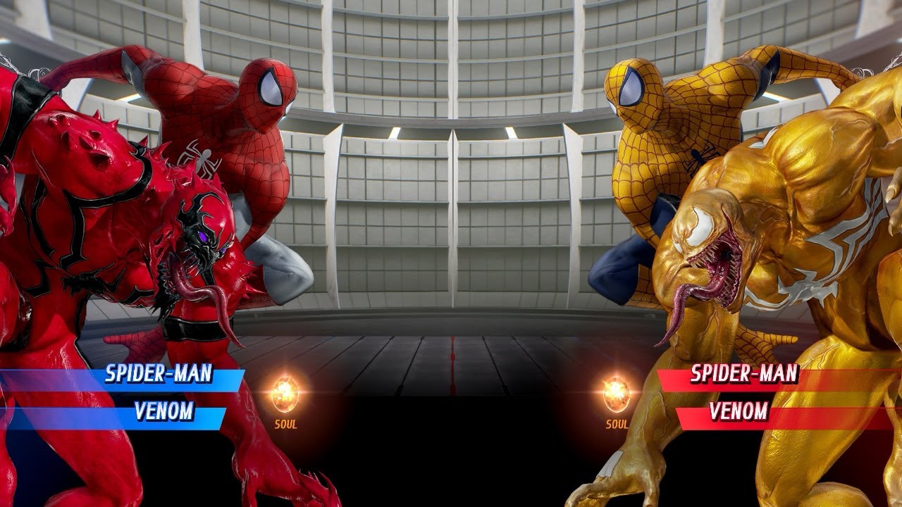 Yellow Spider Man & Yellow Venom VS Spider Man & Red Venom - Marvel vs Capcom Infinite