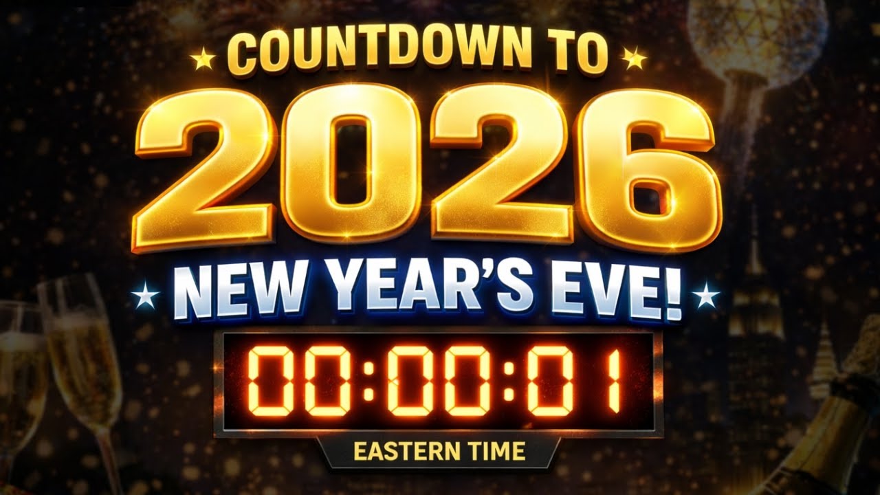 New Year&rsquo;s Countdown 2026 🎉 | EST Midnight Countdown 🎆 | Eastern Standard Time ⏰