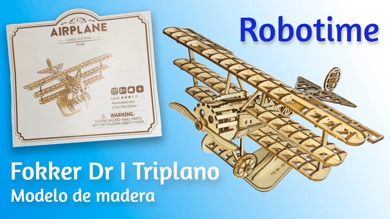 Robotime Fokker dr1 de madera