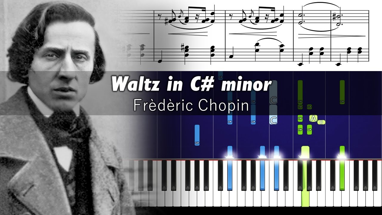 Chopin - Waltz in C♯ Minor (Op. 64 No. 2) - Piano Tutorial with Sheet Music