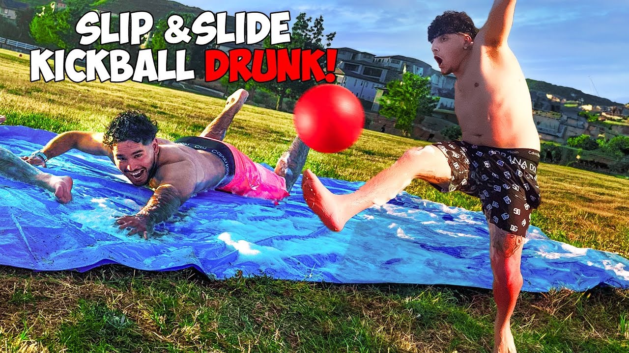 Boys R Us PLAY SLIP N SLIDE KICKBALL DRUNK AF!! *HILARIOUS*