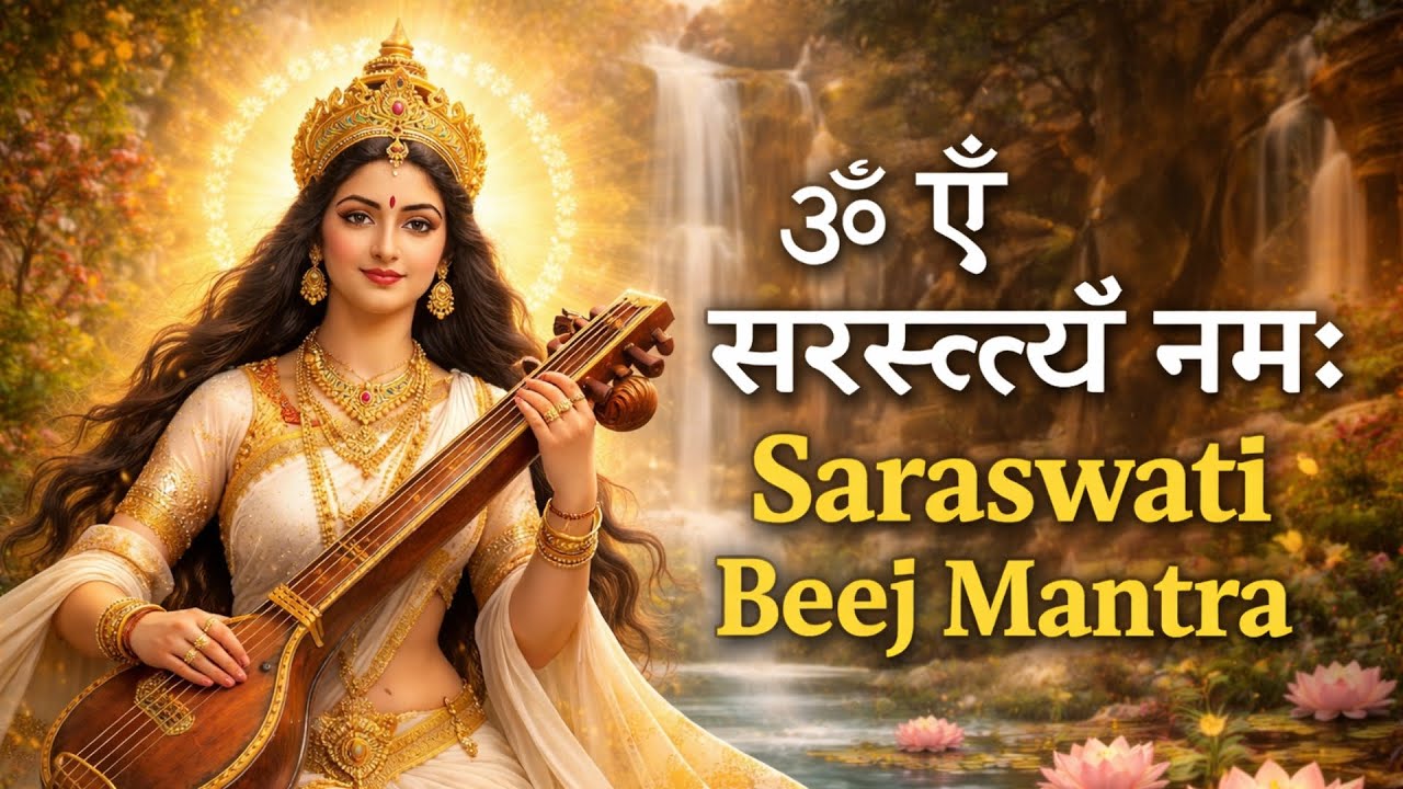 ॐ ऐं सरस्वत्यै नमः | Saraswati Beej Mantra | Powerful Chant for Knowledge & Wisdom