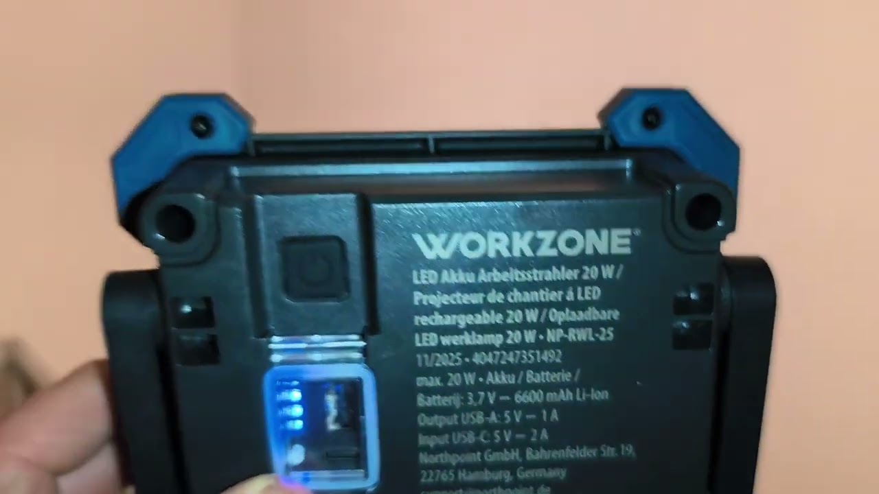 Workzone Akku LED Leuchte von Aldi kurzer Test XY9777