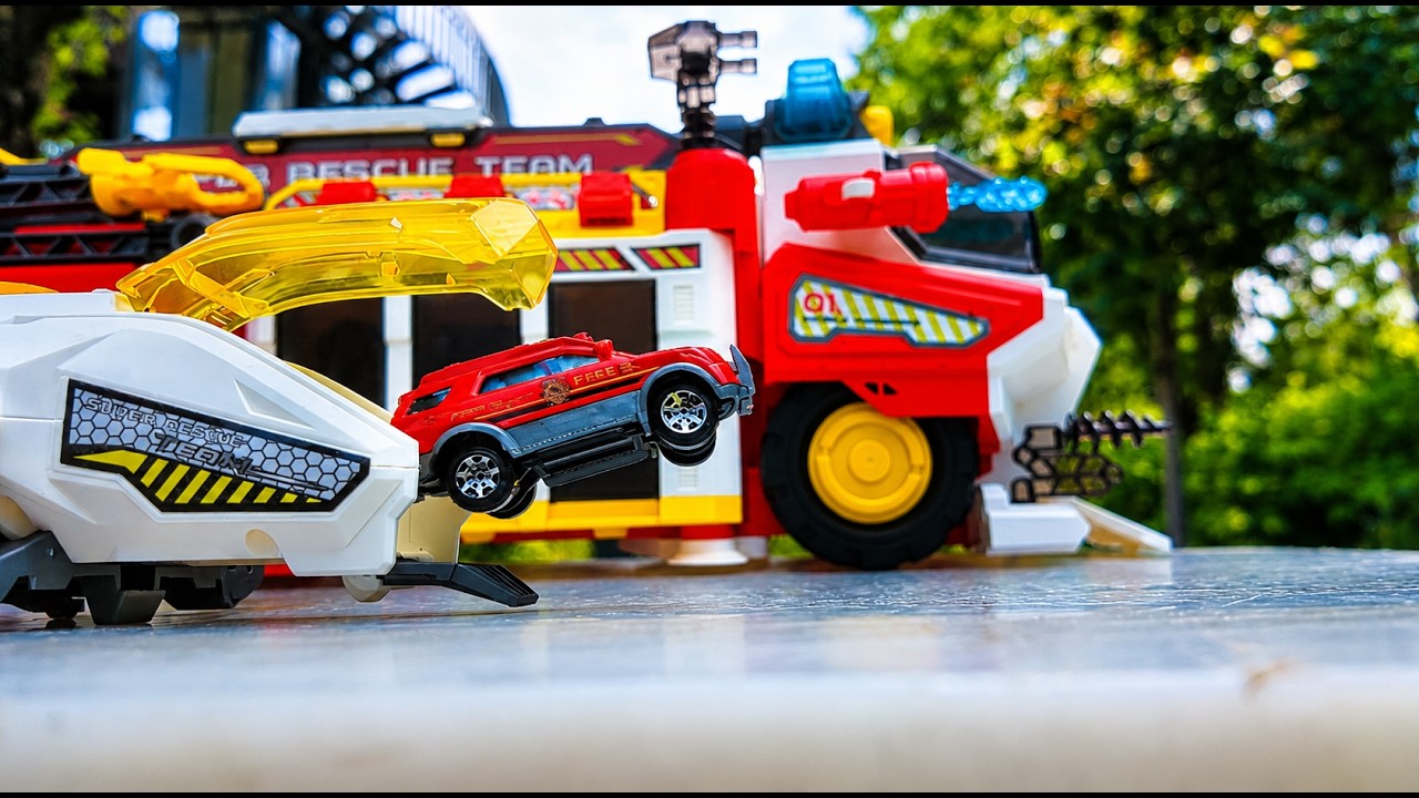 Big Fire Truck & Emergency SUV Adventure! 🚨 Launching Toys & Rescue Mission Test 🚒