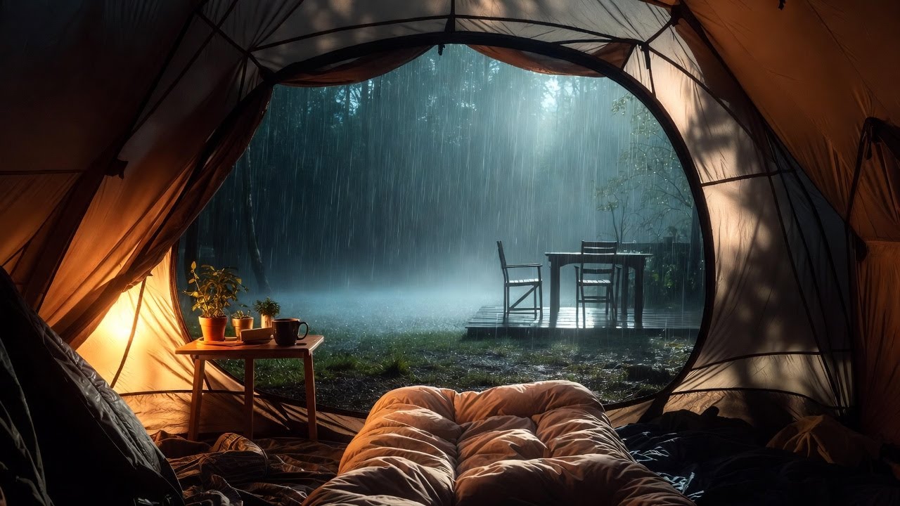 Luxury Rain Retreat in the Forest | Warm Tent Ambience for Deep Sleep