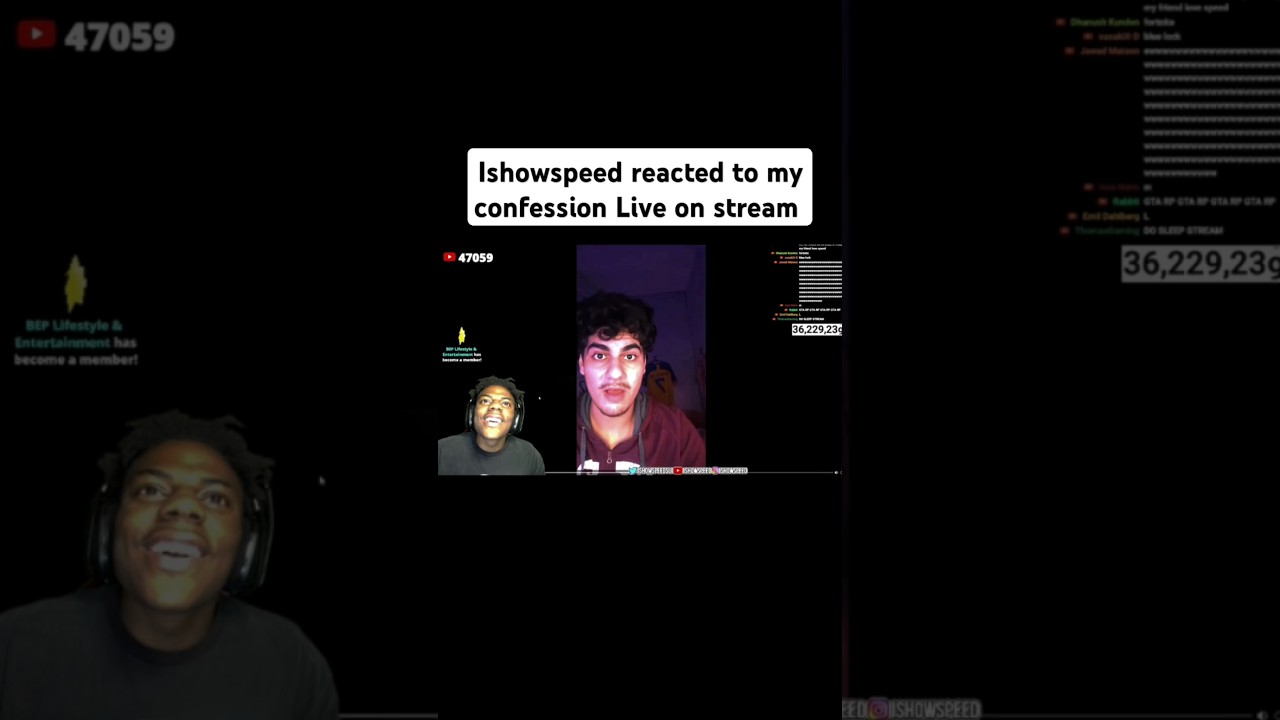 Ishowspeed reacted to my confession Live on stream #ishowspeed #ishowspeedshorts #ishowspeedmemes