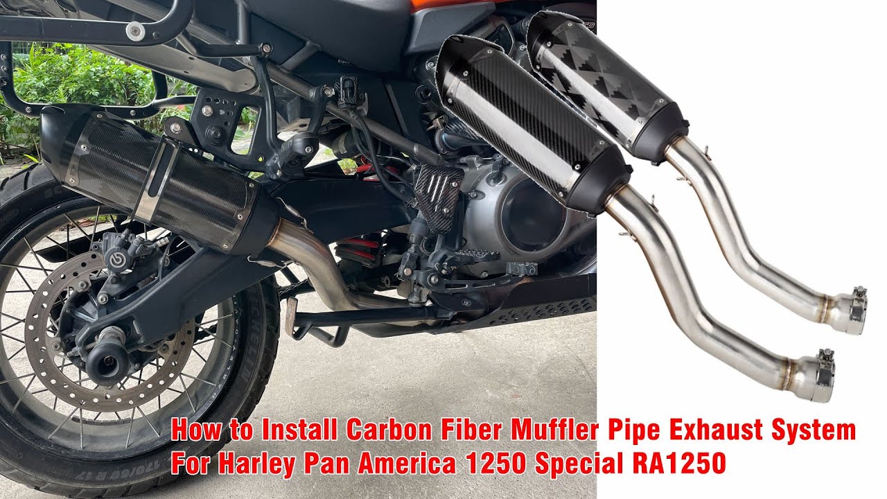 How to Install Carbon Fiber Muffler Pipe Exhaust System For Harley Pan America 1250 Special RA1250