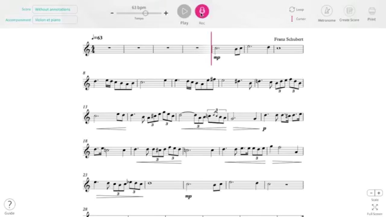 Recording functionality - Tomplay interactive sheet music