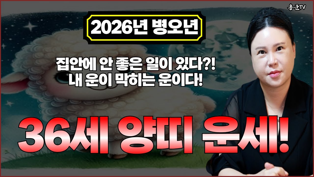 ⭐2026년 병오년 1991년생 36세 양띠 운세⭐엄청난 대운과 함께 귀인이 찾아온다! '울산점집 서울마포점집 용군TV 별상장군 태화신당'