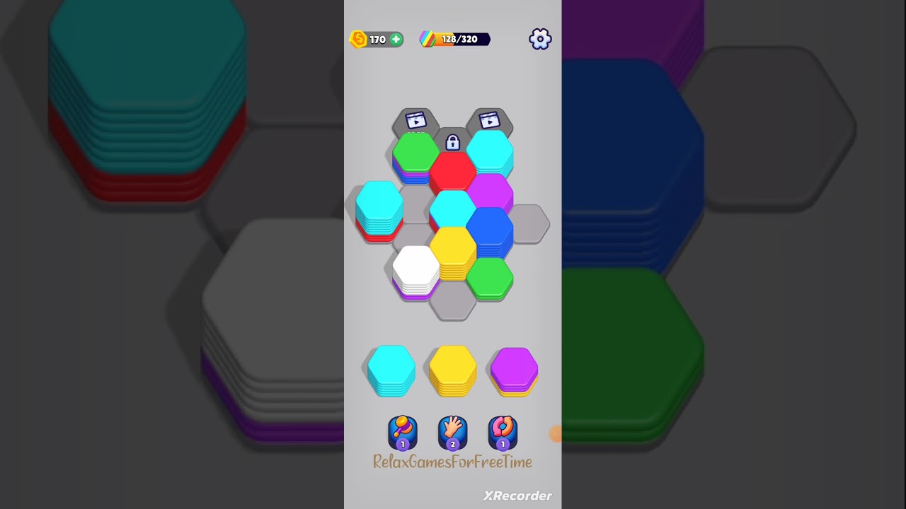 Hexa Sort - relaxing color sorting brain logic puzzle merge game Level 12 gameplay walkthrough