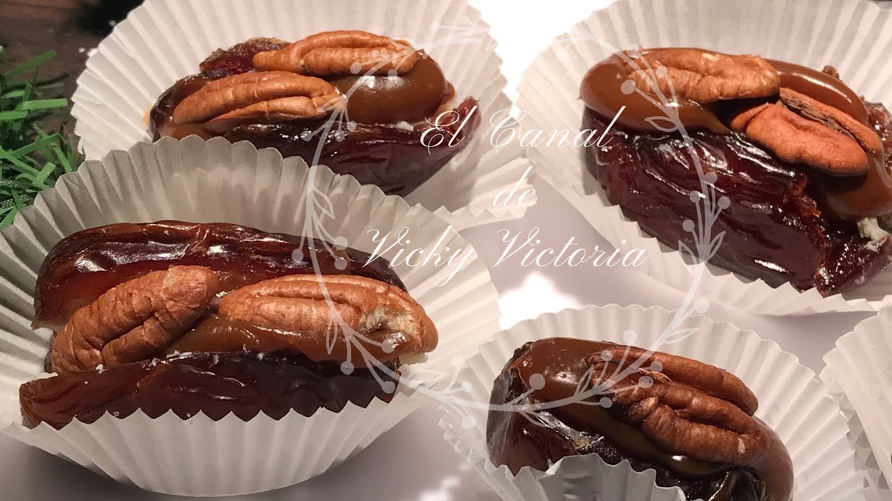 Dátiles rellenos de dulce de leche, queso crema y nuez |Dates