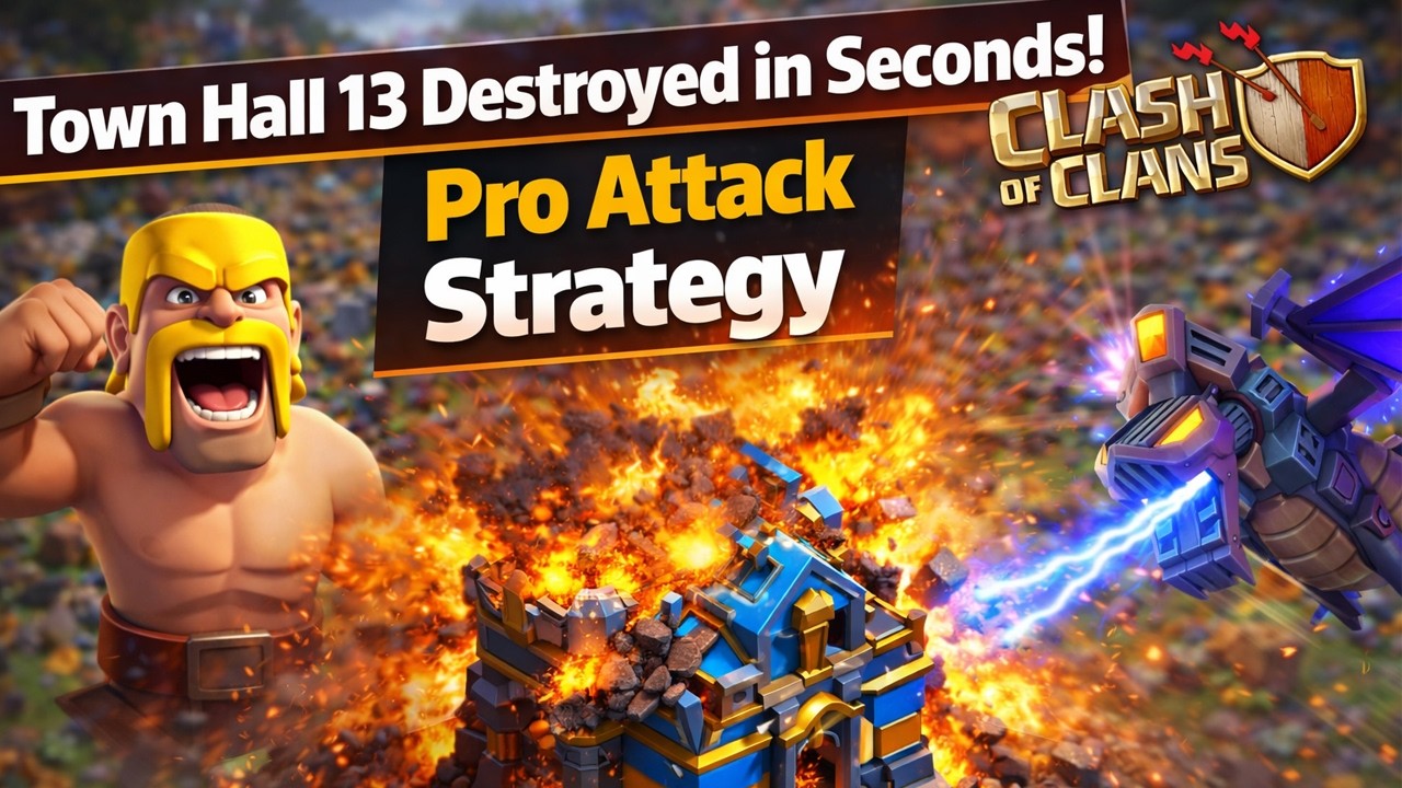 ⚡ Town Hall 13 Destroyed in Seconds!  Pro Attack Strategy