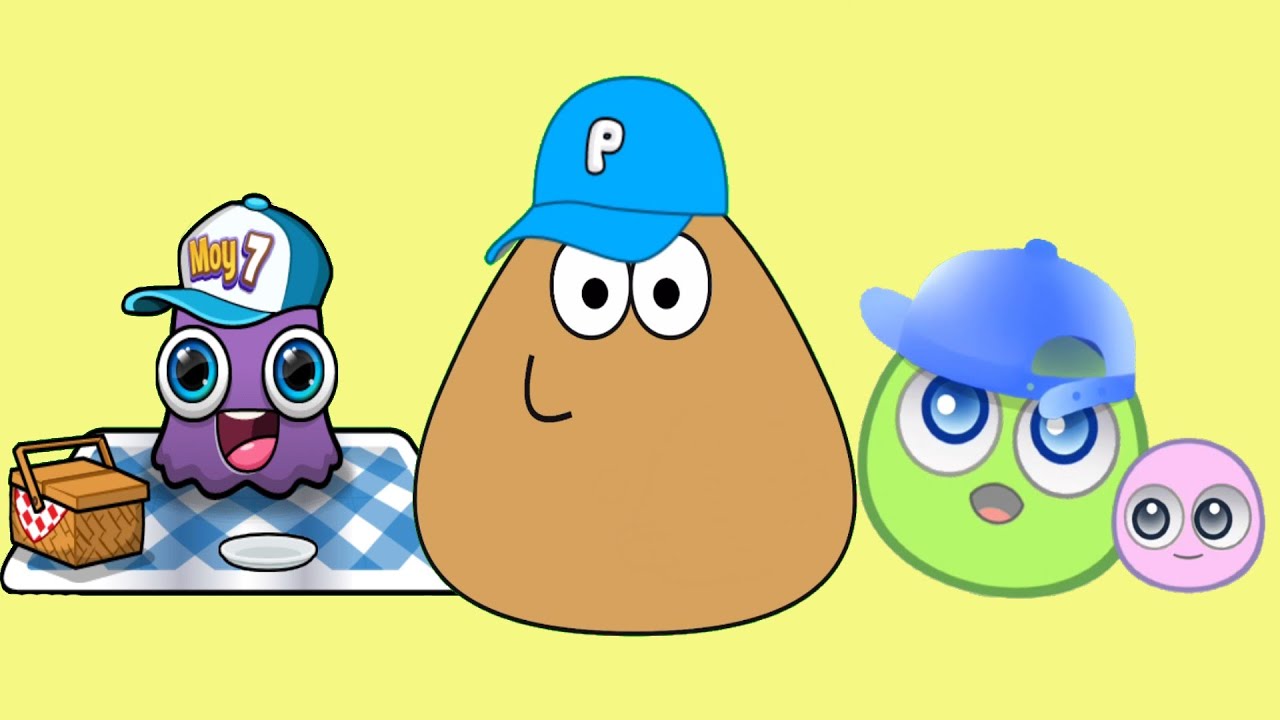 Pou vs Moy 7 vs MyChu - Pou juega con nuevos amigos.