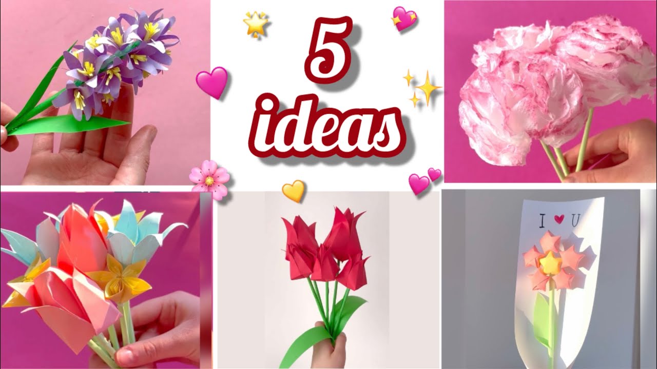 5 Ideas | DIY BIRTHDAY GIFT IDEAS | Cute gifts | DIY paper flowers 💐