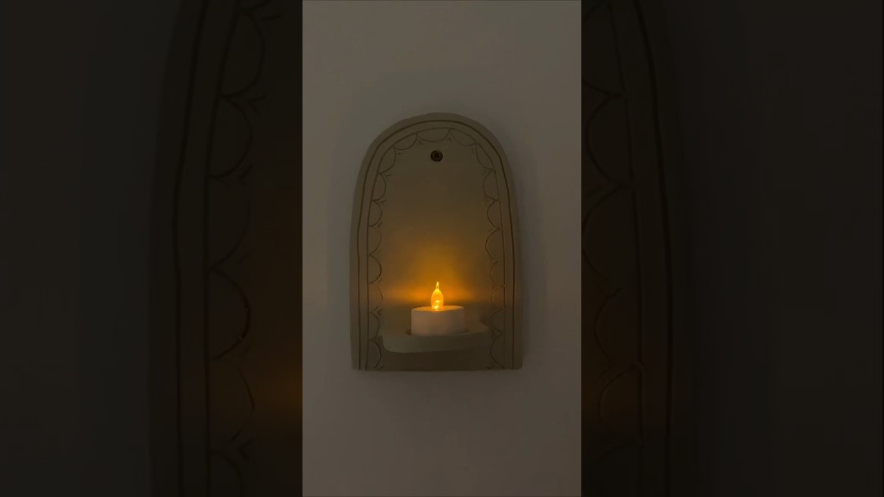 How to make a candle holder ✨ a simple slab diy 🕯️ #clay #pottery #claydiy #diyinspo #claycrafts