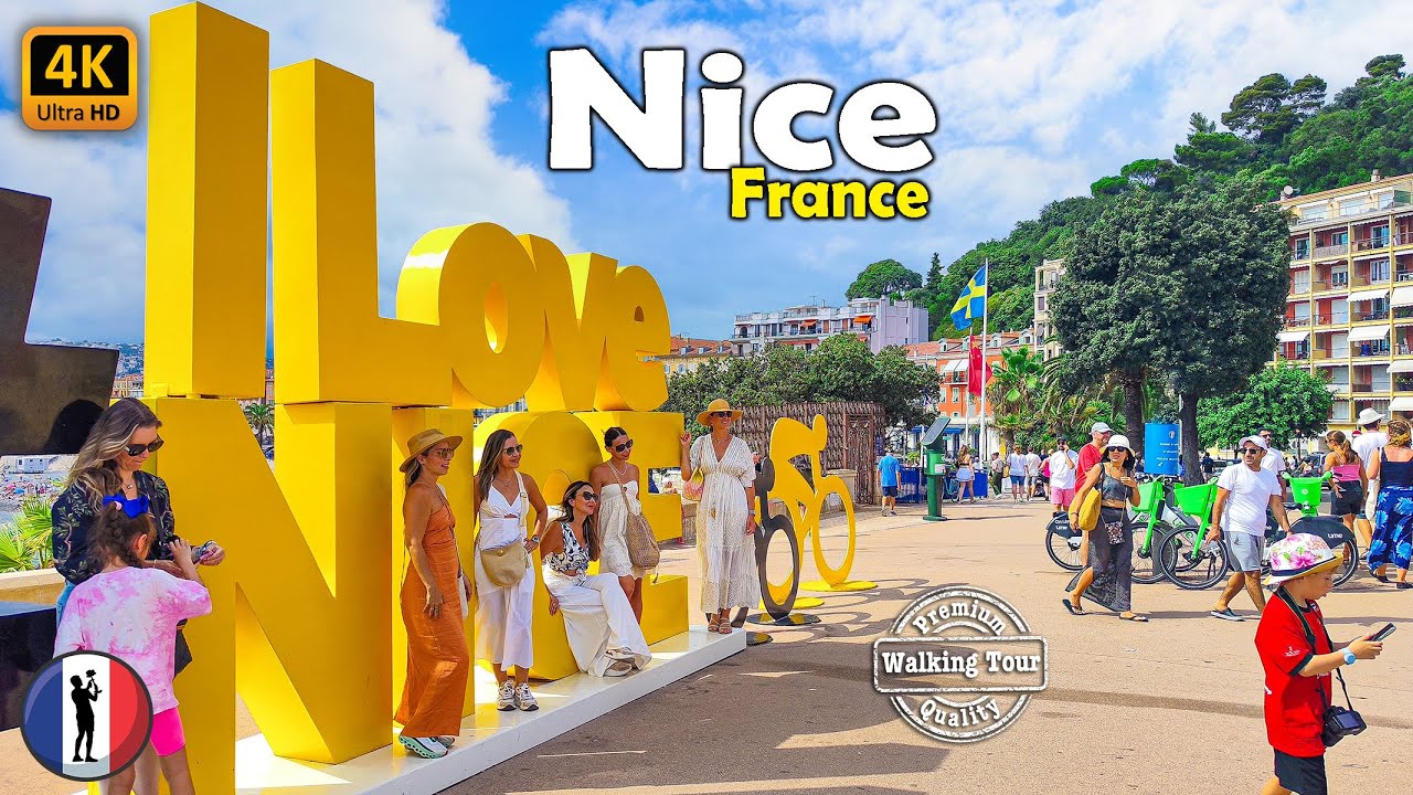 🇫🇷 NICE Walking Tour: Explore Côte d'Azur's French Riviera Beauty in 4k-60fps 🌞 with Captions