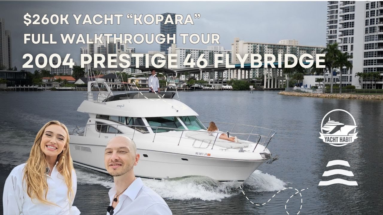 2004 Prestige 46 Flybridge Yacht Walkthrough | Full Tour & Technical Overview