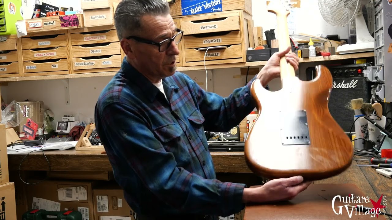Sur l'établi de Lolo - Stratocaster Mocha 1977