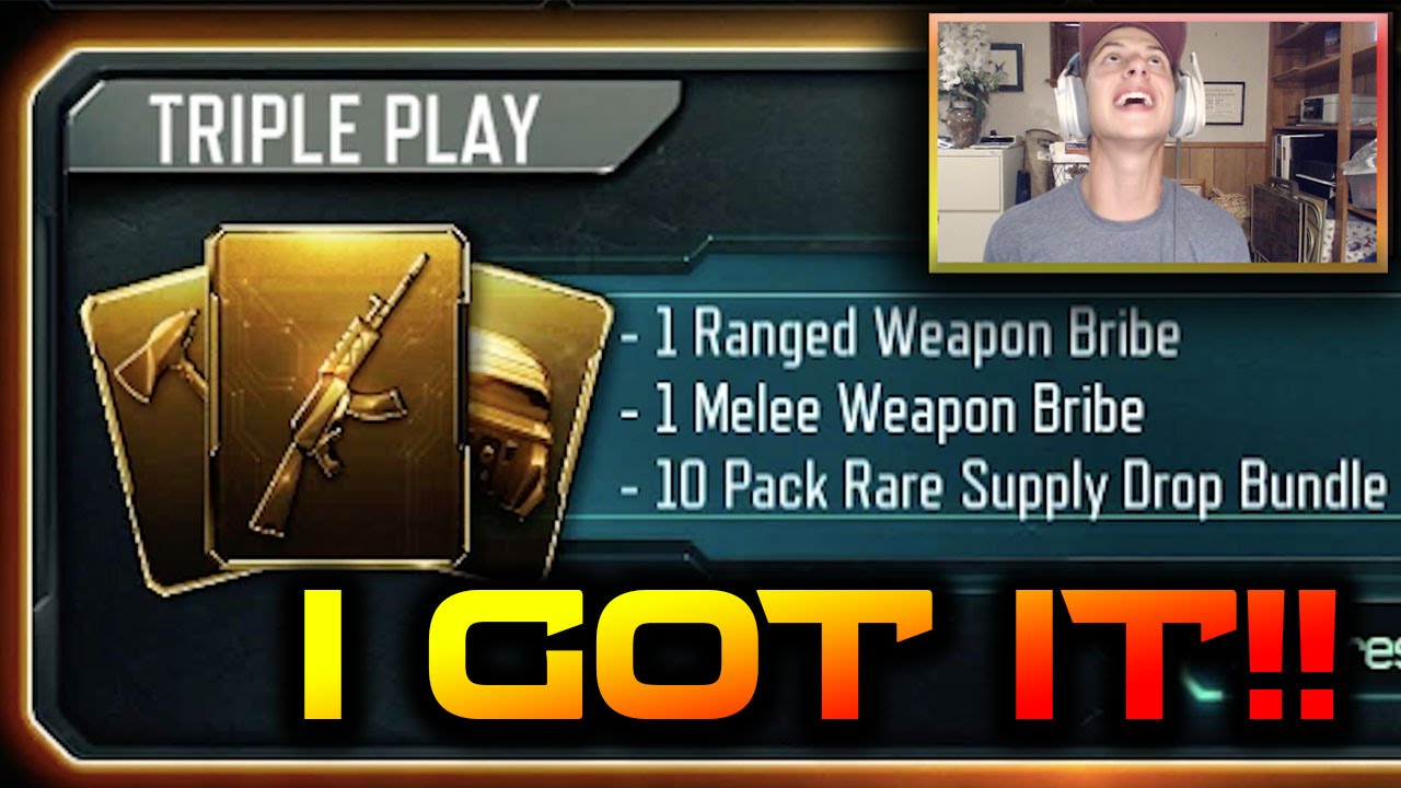 I FINALLY GOT IT!! Triple play/Weapon Bribe SUPPLY DROP OPENING!! (BO3 Opening)