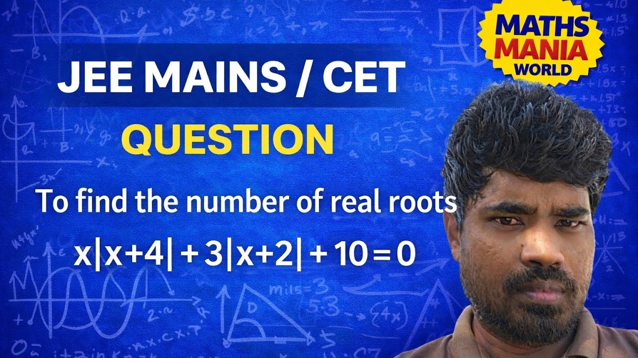 Find the number of real roots that involve modulus function in the given equation: