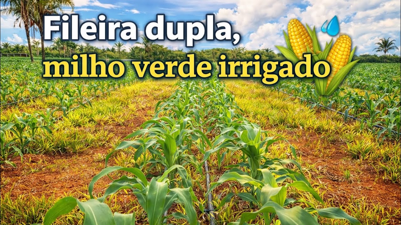 Fileira dupla, MILHO VERDE irrigado.