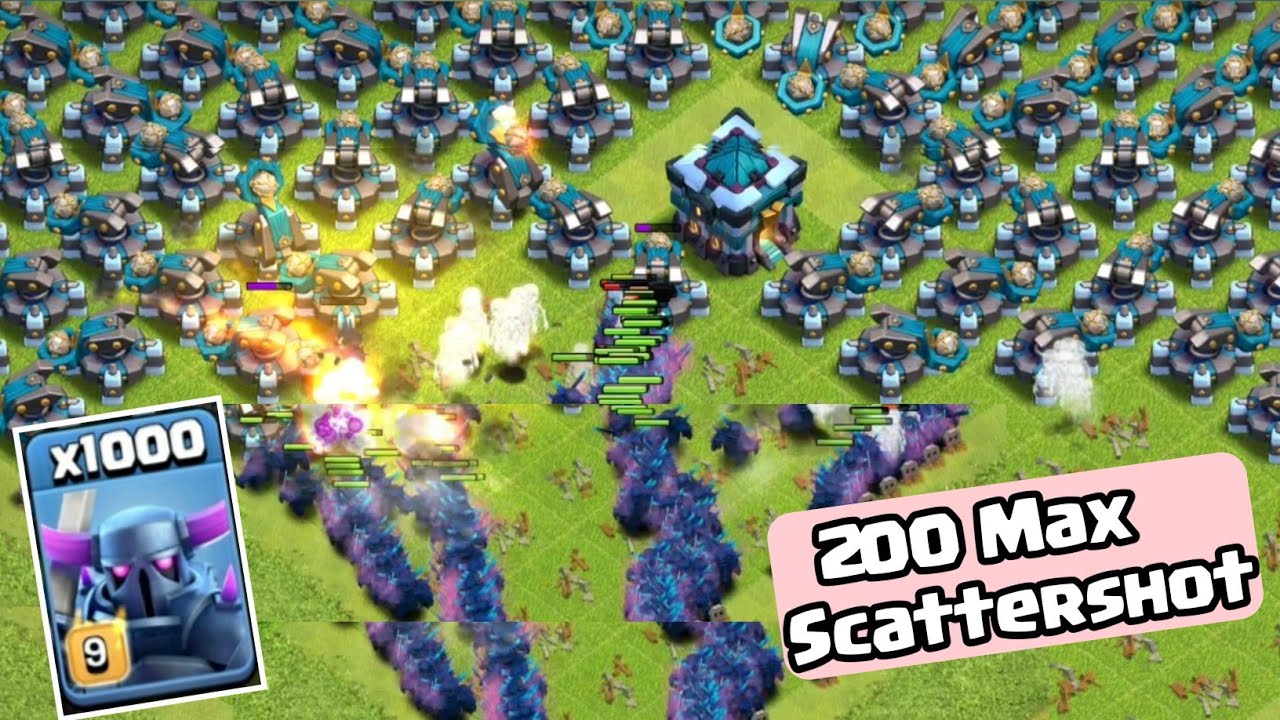 Base full of scattershot Challenge clash of clans | Scattershot vs pekka clash of clans