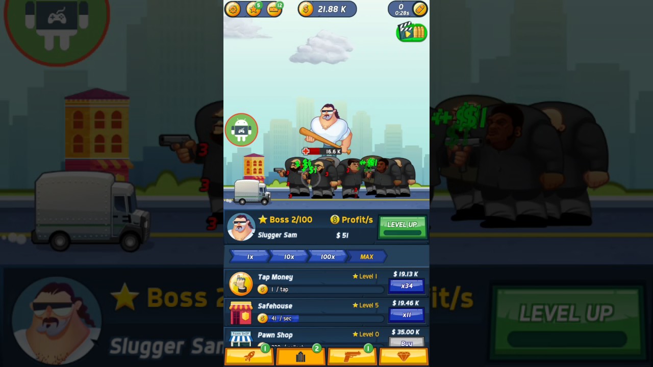 Tap Mafia- idle clicker Android gameplay (by metamoki)