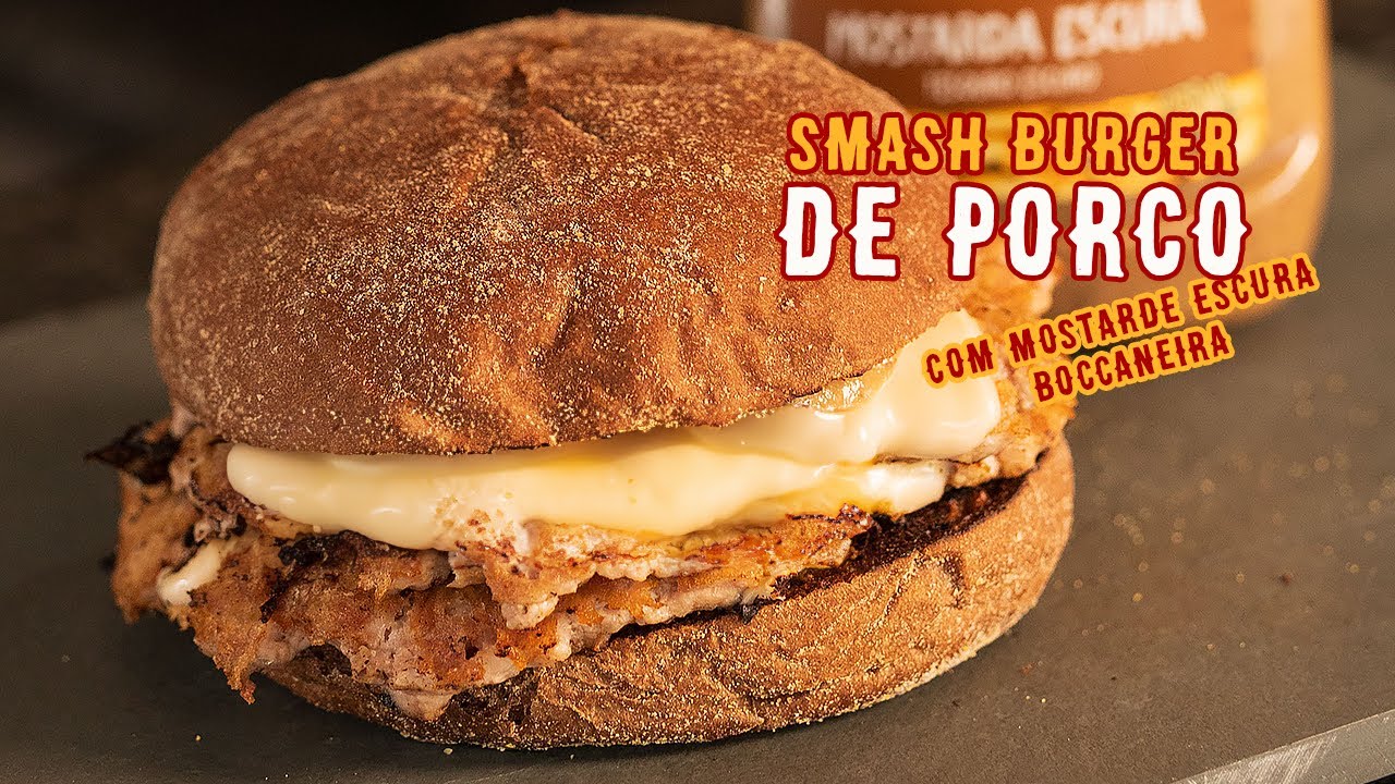 Smash Burger Suíno com mostarda escura - Hambúrguer de Porco 🍔