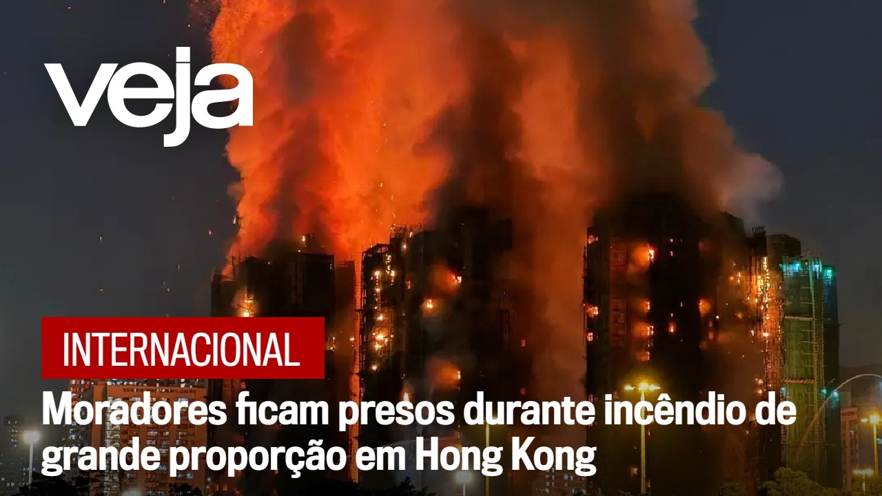 Moradores ficam presos durante incêndio de grande proporção em Hong Kong