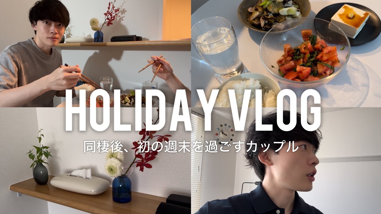 【vlog】同棲後、初の週末/購入品紹介/部屋作り/夜ご飯/マッチングアプリ