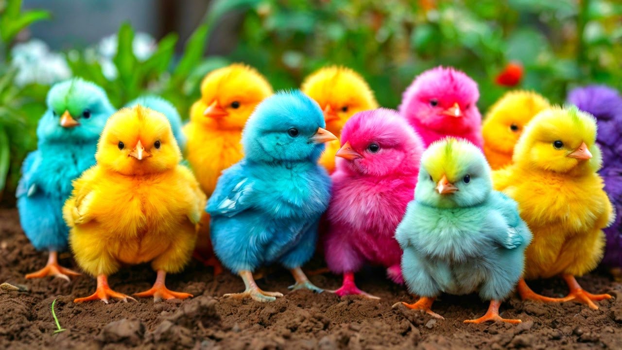 Cute Animals, Rainbow Chicken, Duck, Rabbit, Cow, Fish, Lion, Elephant, Turtle, Dog, Cat, Tiger