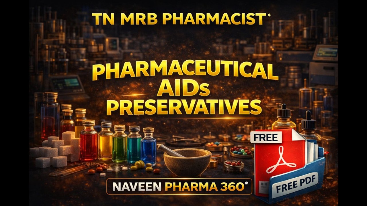 PHARMACEUTICAL AIDS AND PRESERVATIVES MCQ WITH easy trick