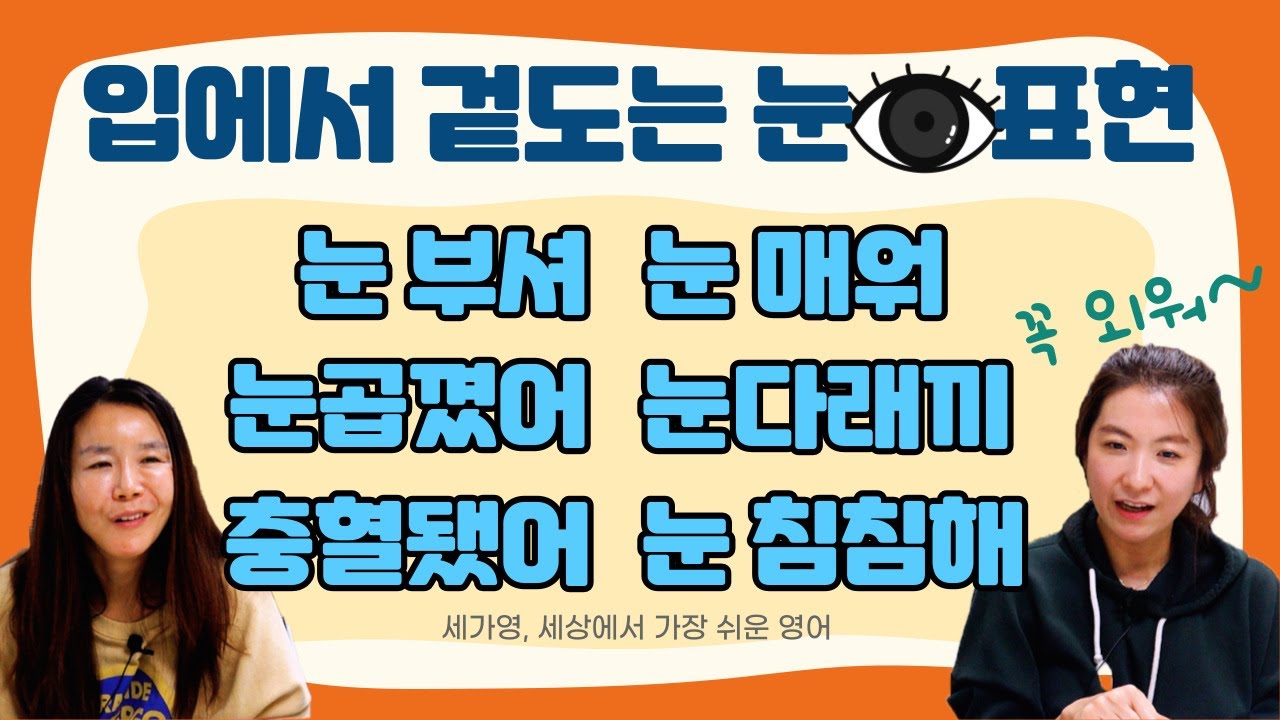눈이 매워? 침침해? 영어로 생활 속 눈과 관련된 증상과 회화표현을 모두 외워보자 |세가영+엄쌤|