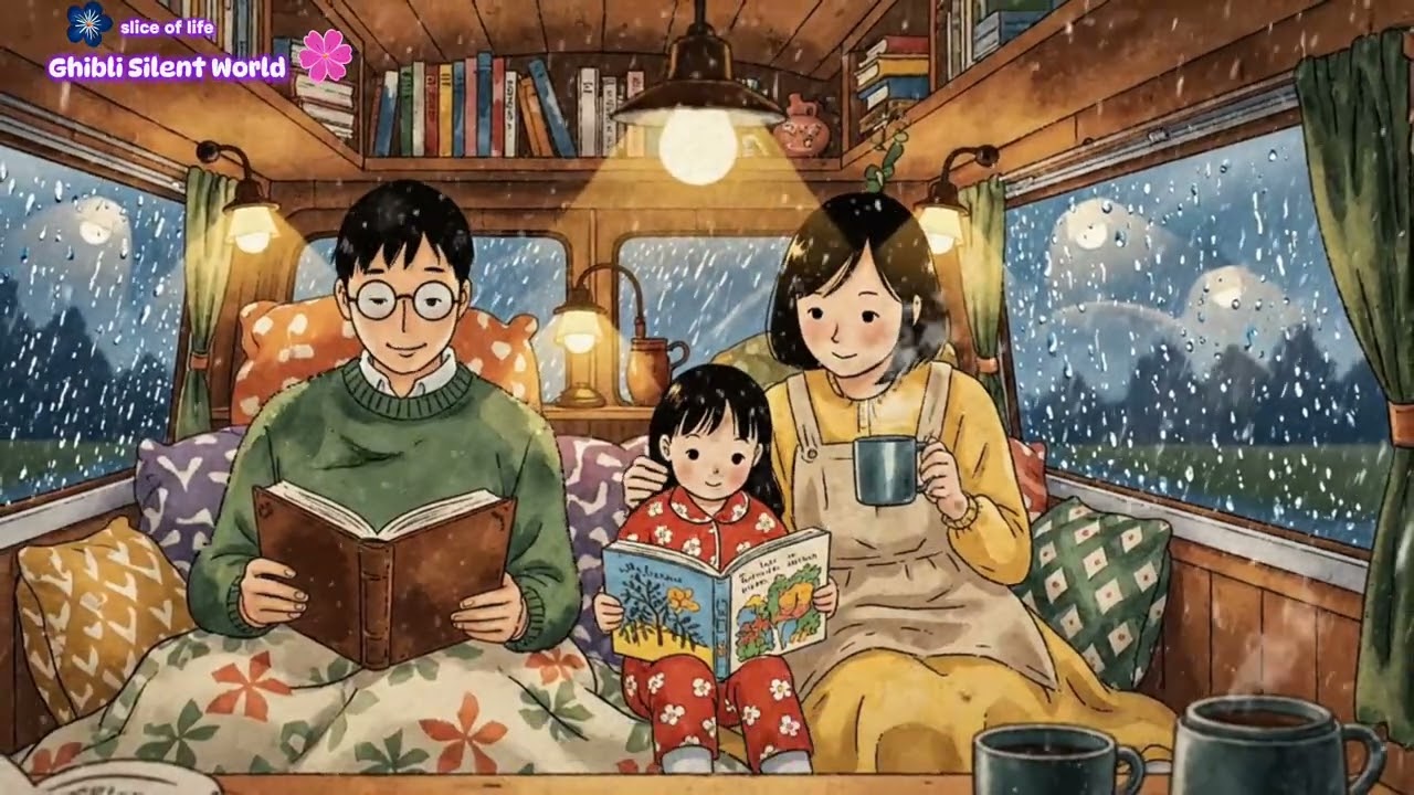 A Rainy Day in Our Mobile Home: Cozy Moments Together | Ghibli-asmr Video