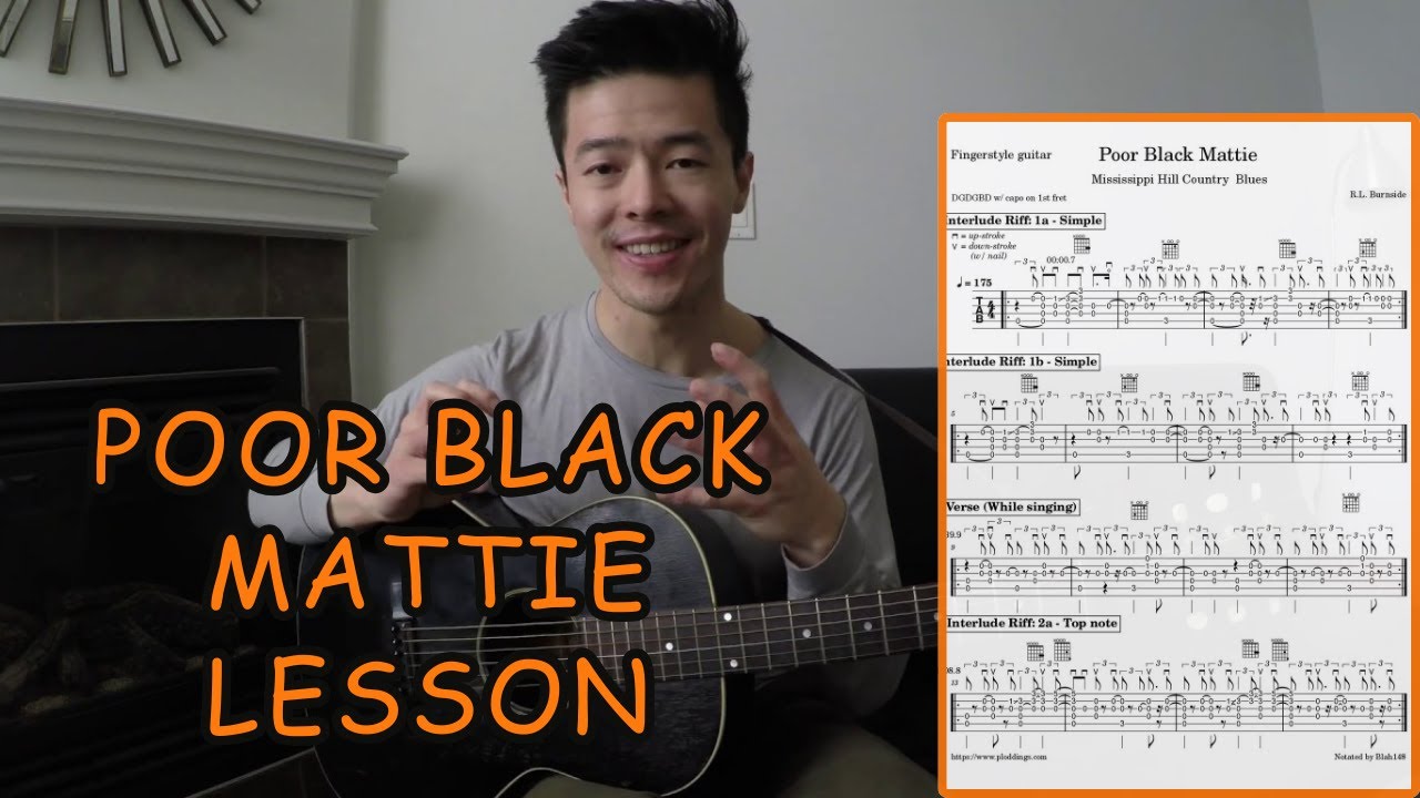 How to Play: Poor Black Mattie by R.L. Burnside (Guitar Lesson with Tablature)