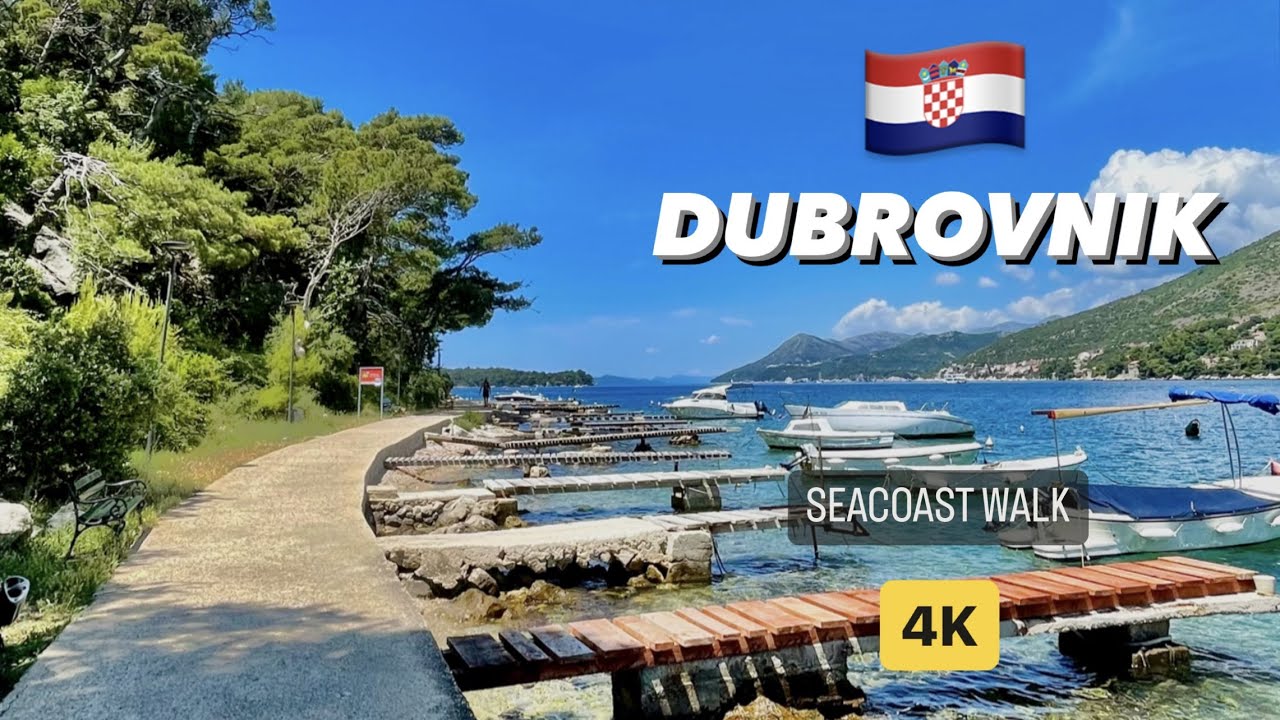 DUBROVNIK SEASHORE  WALK, CROATIA, 4K, UHF, 60 FPS
