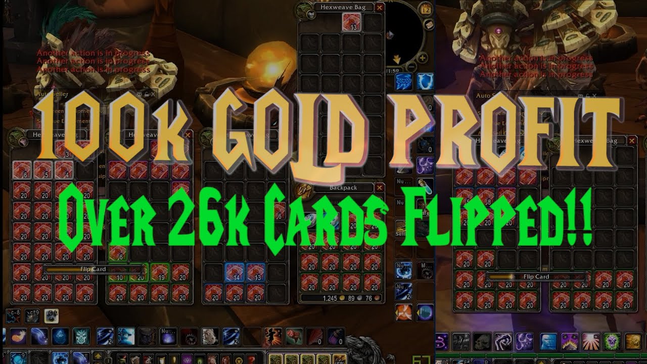 7.0.3 Wow Gold farming (10-50k an hour) Vendor! Cards of omen (26k cards flipped) PART 1 of 2